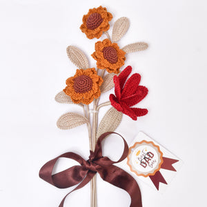 Crochet Sunflower Red