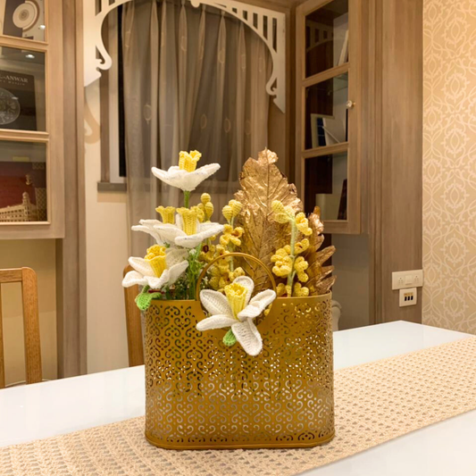 Golden Crochet Flower